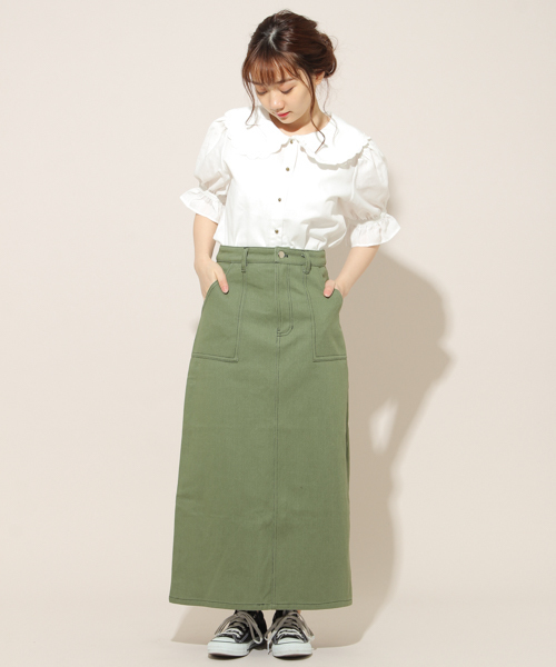 apres jour（アプレジュール）の「ステッチナロースカートZOZOTOWN限定アイテム】（スカート・レディース・ブラック/オフホワイト/ベージュ/カーキ・フリー）」の15枚目の写真