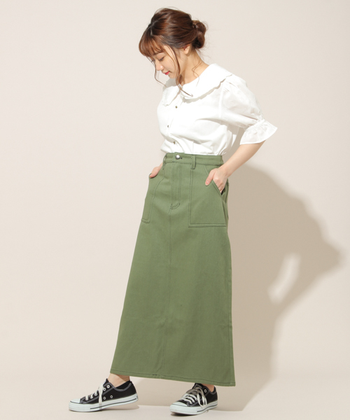 apres jour（アプレジュール）の「ステッチナロースカートZOZOTOWN限定アイテム】（スカート・レディース・ブラック/オフホワイト/ベージュ/カーキ・フリー）」の17枚目の写真