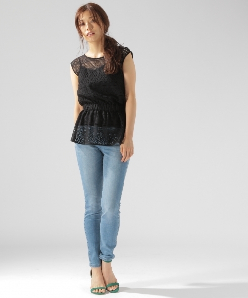 BAYFLOW（ベイフロー）の「ベーシックスキニーデニム 18AW（デニムパンツ・レディース・チャコール/サックスブルー/インディゴブルー/ブラック/ダークブルー・24inch/22inch/26inch/23inch/25inch）」の15枚目の写真