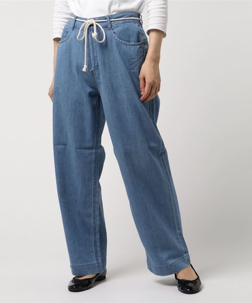 LBC（エルビーシー）の「6.1ozワイドストレートデニム（デニムパンツ・レディース・ネイビー/ブルー・M/L）」の5枚目の写真