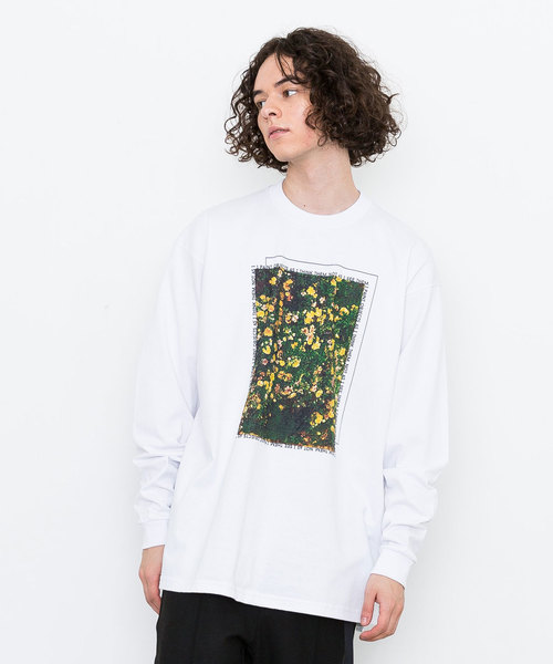 CLANE◆長袖カットソー/1/コットン/ORN/15106-2362 CLANE HOMME】EX.FLOWER PRINT LONG TEE/別注フラワープリント
