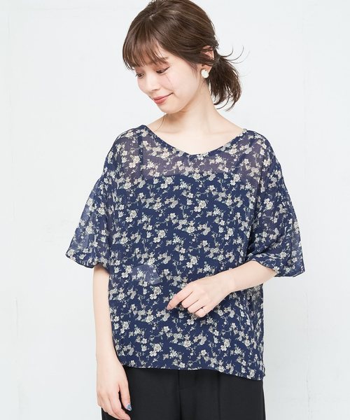 natural couture(ナチュラルクチュール)の「バルーン袖とろみブラウス(シャツ/ブラウス・レディース・ブラック/ベージュ/サックスブルー/ネイビー/グリーン・FREE)」の8枚目の写真