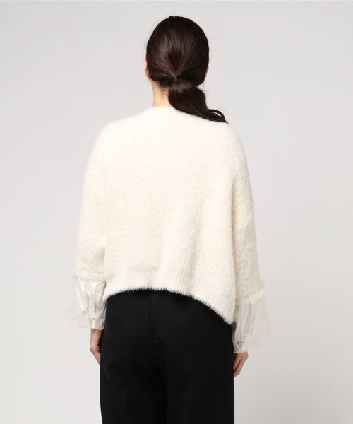 flower(フラワー)の「ドーリーシャギーカーディガン(カーディガン/ボレロ・レディース・ホワイト/ピンク/グリーン・FREE)」の5枚目の写真