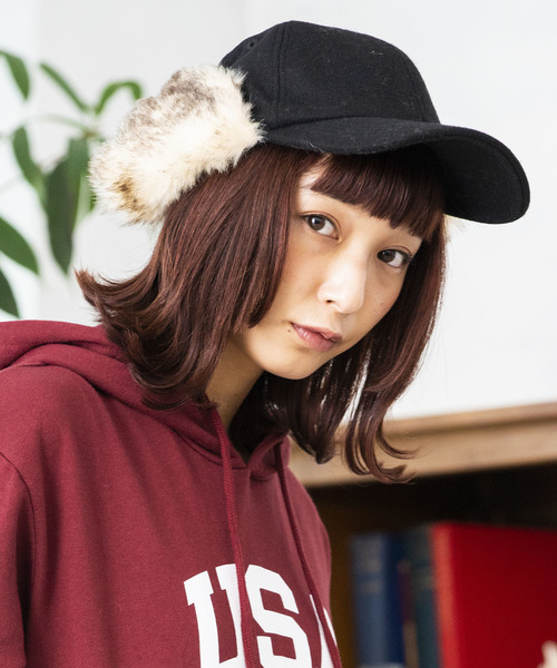 WEGO（ウィゴー）の「WEGO/ドックイヤーキャップ（キャップ・レディース・ブラック/ブラウン/グレー・FREE）」の2枚目の写真