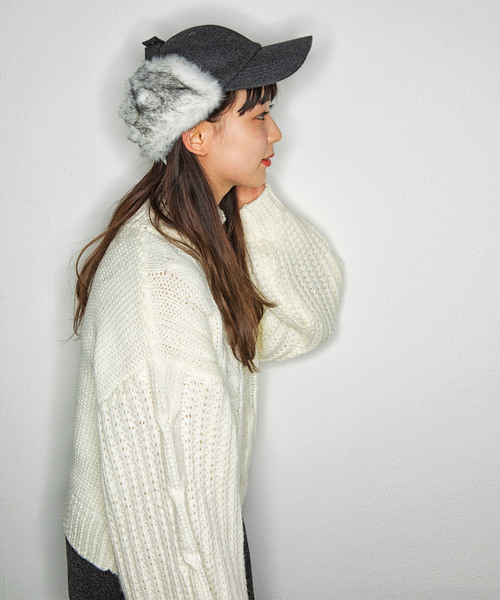 WEGO（ウィゴー）の「WEGO/ドックイヤーキャップ（キャップ・レディース・ブラック/ブラウン/グレー・FREE）」の8枚目の写真