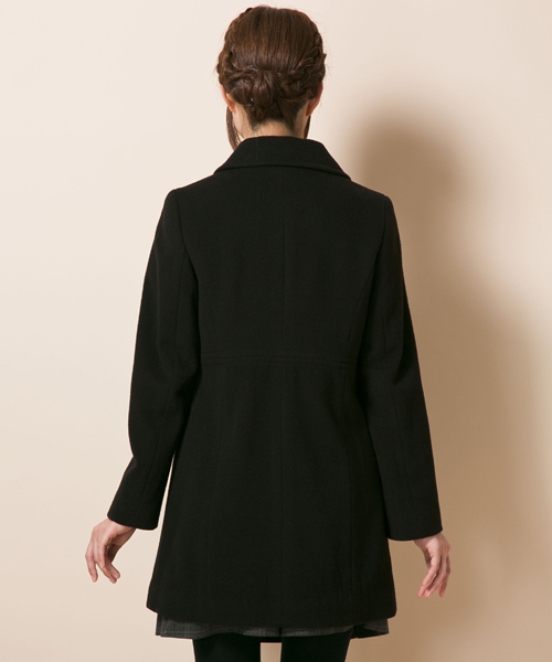 ANY SIS（エニィスィス）の「ソフトウールモッサ　コート（ピーコート・レディース・ブラック系/ブラウン系/ベージュ系/オレンジ系・1/2/3）」の13枚目の写真