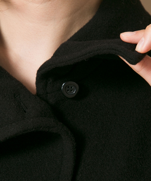 ANY SIS（エニィスィス）の「ソフトウールモッサ　コート（ピーコート・レディース・ブラック系/ブラウン系/ベージュ系/オレンジ系・1/2/3）」の12枚目の写真