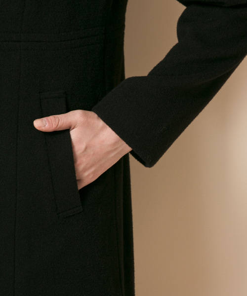 ANY SIS（エニィスィス）の「ソフトウールモッサ　コート（ピーコート・レディース・ブラック系/ブラウン系/ベージュ系/オレンジ系・1/2/3）」の8枚目の写真