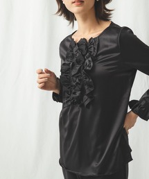 NARACAMICIE | サテンフロントフリルブラウス(シャツ/ブラウス)