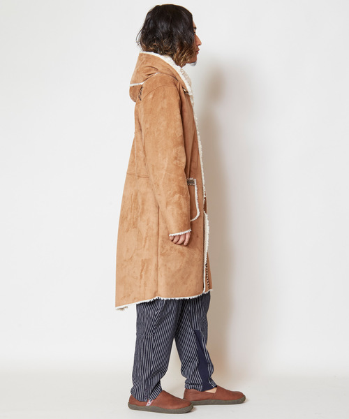 チャイハネ（チャイハネ）の「【チャイハネ】エコムートン オリエンタル刺繍MEN'Sコート（ムートンコート・メンズ・ブラック/ベージュ・FREE）」の12枚目の写真