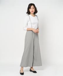 ツイルリボンモチーフハイウエストワイドパンツ