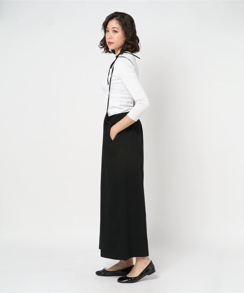 STYLEBLOCK（スタイルブロック）の「ツイルリボンモチーフハイウエストワイドパンツ（その他パンツ・レディース・ブラック/グレー/イエロー/ライトベージュ・M）」の5枚目の写真
