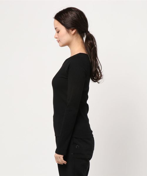 PAGEBOY（ページボーイ）の「リブハートネックロングスリーブ（Tシャツ/カットソー・レディース・ホワイト/ブラック/ピンク/ライトベージュ・FREE）」の5枚目の写真