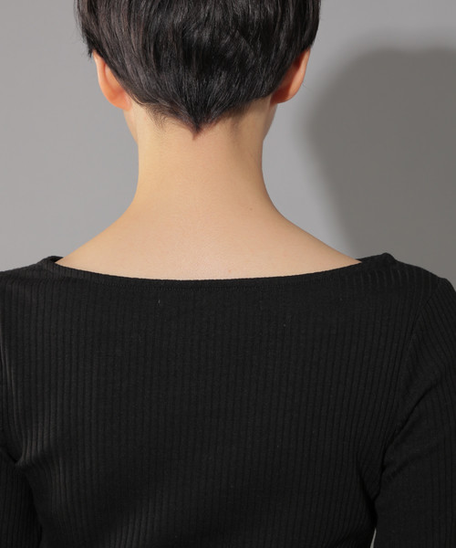 PAGEBOY（ページボーイ）の「リブハートネックロングスリーブ（Tシャツ/カットソー・レディース・ホワイト/ブラック/ピンク/ライトベージュ・FREE）」の11枚目の写真