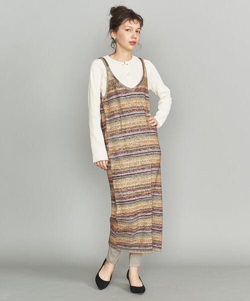 【美品】mimi&roger ニット キャミワンピースドレス 綿100 XL miniministore キャミニットワンピース レディース 夏