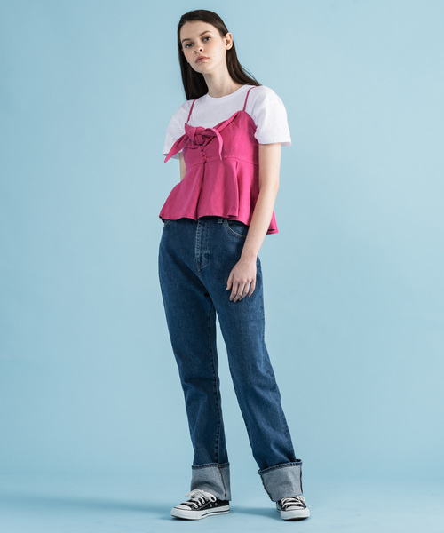 Levi's Made & Crafted(リーバイスメイドアンドクラフテッド)の「LEVI'S(R) MADE & CRAFTED(R) SENORITA TOP PINK PEACOCK(キャミソール・レディース・レッド・S/XS)」の8枚目の写真
