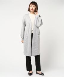 【Im】ニットソーパフスリーブロングカーデ