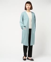 【Im】ニットソーパフスリーブロングカーデ