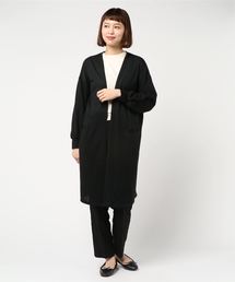 【Im】ニットソーパフスリーブロングカーデ