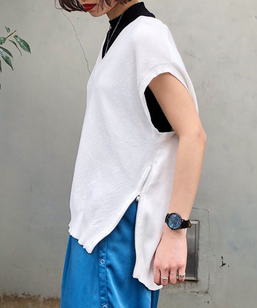 PAGEBOY（ページボーイ）の「サイドZIPニットベスト（ベスト）」 - WEAR