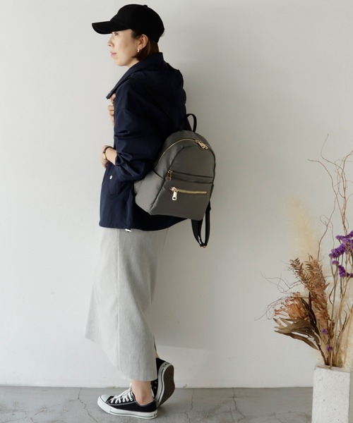 VitaFelice（ヴィータフェリーチェ）の「10ポケットナイロンミニリュック（バックパック/リュック・レディース・グレー/ブラック/モカ・FREE）」の22枚目の写真