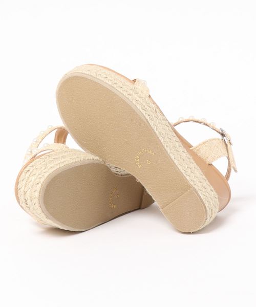 KOBE LETTUCE（コウベレタス）の「パールストラップ厚底ジュートウエッジサンダル（サンダル・レディース・ブラック/モカ/ベージュ系その他・L/LL/M/S）」の4枚目の写真