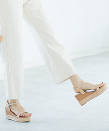 KOBE LETTUCE | パールストラップ厚底ジュートウエッジサンダル(サンダル)