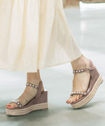 KOBE LETTUCE | パールストラップ厚底ジュートウエッジサンダル(サンダル)