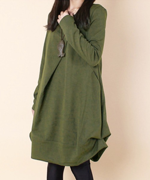 Amulet（アミュレット）の「コクーンシルエットワンピース（ワンピース・レディース・グリーン/ブラウン/グレー/ブラック・M/L/XL）」の18枚目の写真