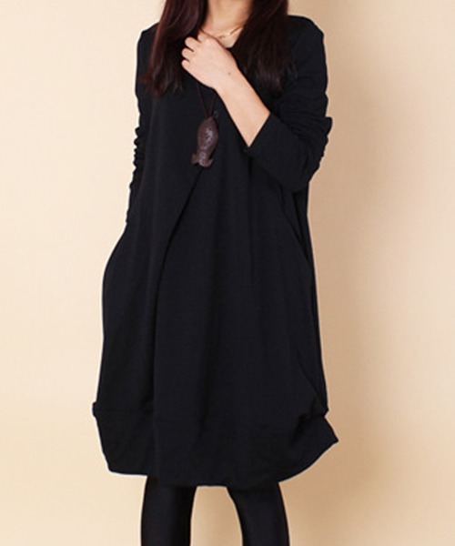 Amulet（アミュレット）の「コクーンシルエットワンピース（ワンピース・レディース・グリーン/ブラウン/グレー/ブラック・M/L/XL）」の16枚目の写真