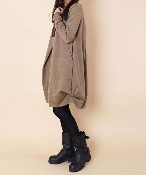 Amulet（アミュレット）の「コクーンシルエットワンピース（ワンピース・レディース・グリーン/ブラウン/グレー/ブラック・M/L/XL）」の10枚目の写真