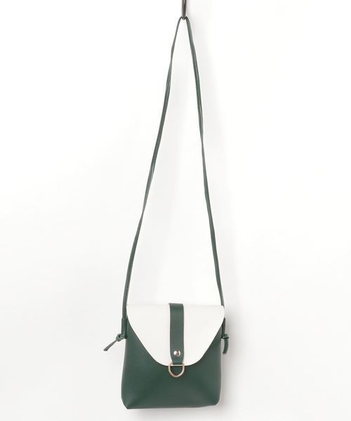 STYLEBLOCK（スタイルブロック）の「PUレザーバイカラーミニショルダーバッグ（ショルダーバッグ・レディース・ブラック/ネイビー/ブラウン/グレー/ピンク/ワインレッド/グリーン・FREE）」の14枚目の写真