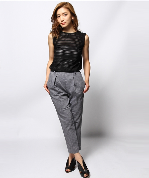 ROSE BUD（ローズバッド）の「LOP-14149 SLEEVELESS BACK OPEN COMBINAISON（つなぎ/オールインワン・レディース・ホワイト/ブラック・ONE SIZE）」の2枚目の写真