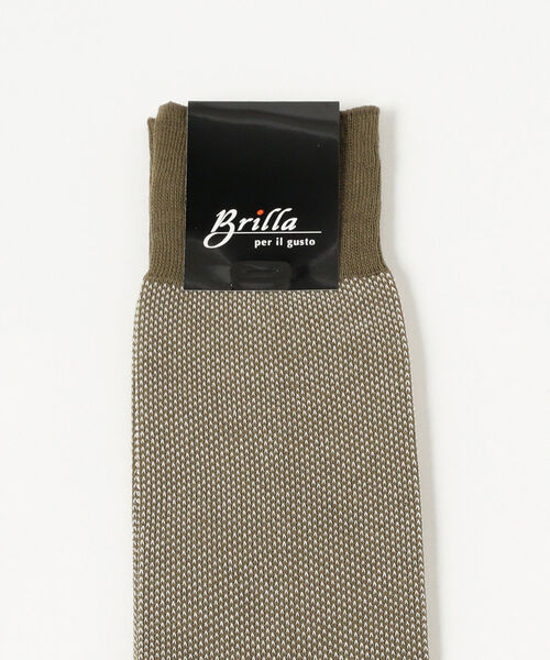 BRILLA per il gusto（ブリッラペルイルグースト）の「Brilla per il gusto / バーズアイ ジャカード ソックス（ソックス/靴下・メンズ・オリーブ/ライトブラウン/ベージュ/ナチュラル/ブラック系その他3/インディゴブルー・ONE SIZE）」の7枚目の写真