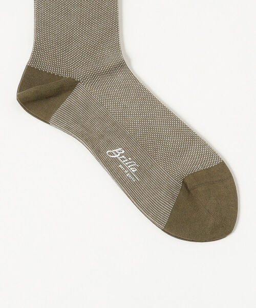 BRILLA per il gusto（ブリッラペルイルグースト）の「Brilla per il gusto / バーズアイ ジャカード ソックス（ソックス/靴下・メンズ・オリーブ/ライトブラウン/ベージュ/ナチュラル/ブラック系その他3/インディゴブルー・ONE SIZE）」の8枚目の写真