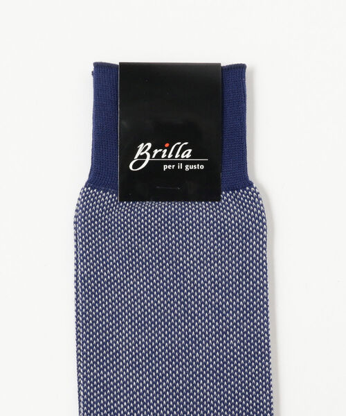 BRILLA per il gusto（ブリッラペルイルグースト）の「Brilla per il gusto / バーズアイ ジャカード ソックス（ソックス/靴下・メンズ・オリーブ/ライトブラウン/ベージュ/ナチュラル/ブラック系その他3/インディゴブルー・ONE SIZE）」の9枚目の写真