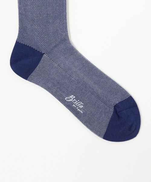 BRILLA per il gusto（ブリッラペルイルグースト）の「Brilla per il gusto / バーズアイ ジャカード ソックス（ソックス/靴下・メンズ・オリーブ/ライトブラウン/ベージュ/ナチュラル/ブラック系その他3/インディゴブルー・ONE SIZE）」の10枚目の写真