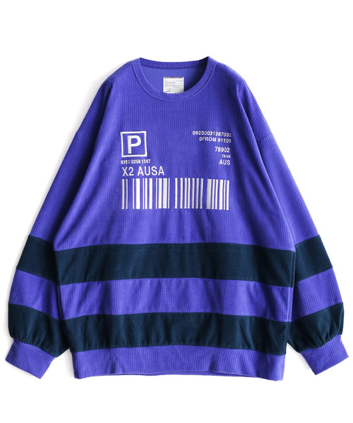 SHAREEF（シャリーフ）の「CHECK VELOUR L/S PULL OVER（Tシャツ/カットソー・メンズ・ブラック/ダークグリーン/ラベンダー/オレンジ・1/2/3）」の4枚目の写真