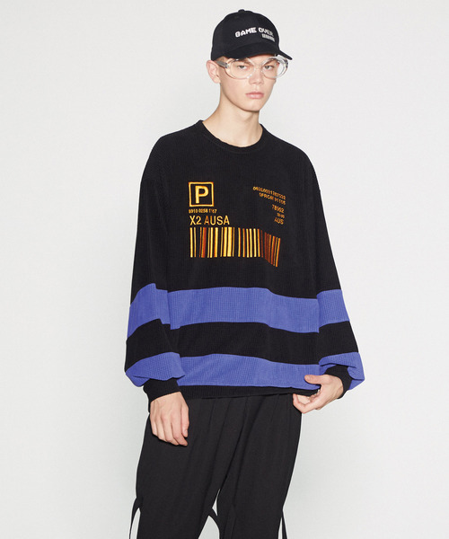 SHAREEF（シャリーフ）の「CHECK VELOUR L/S PULL OVER（Tシャツ/カットソー・メンズ・ブラック/ダークグリーン/ラベンダー/オレンジ・1/2/3）」の3枚目の写真