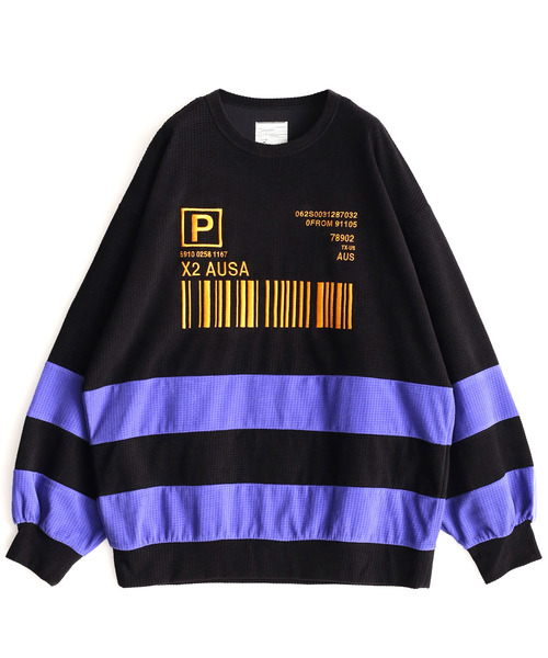 SHAREEF（シャリーフ）の「CHECK VELOUR L/S PULL OVER（Tシャツ/カットソー・メンズ・ブラック/ダークグリーン/ラベンダー/オレンジ・1/2/3）」の5枚目の写真