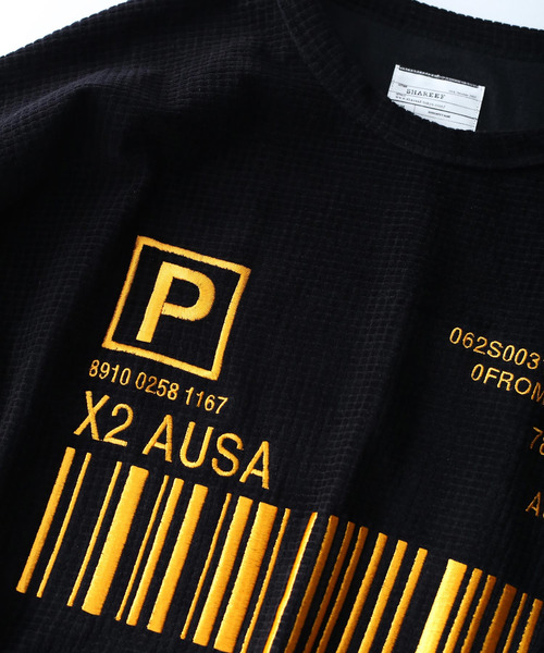 SHAREEF（シャリーフ）の「CHECK VELOUR L/S PULL OVER（Tシャツ/カットソー・メンズ・ブラック/ダークグリーン/ラベンダー/オレンジ・1/2/3）」の7枚目の写真