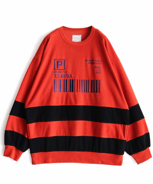 SHAREEF（シャリーフ）の「CHECK VELOUR L/S PULL OVER（Tシャツ/カットソー・メンズ・ブラック/ダークグリーン/ラベンダー/オレンジ・1/2/3）」の18枚目の写真