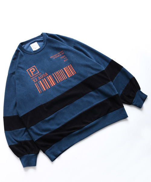 SHAREEF（シャリーフ）の「CHECK VELOUR L/S PULL OVER（Tシャツ/カットソー・メンズ・ブラック/ダークグリーン/ラベンダー/オレンジ・1/2/3）」の10枚目の写真