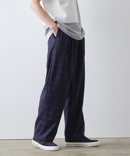 JUNRED（ジュンレッド）の「シャドーチェックＴＲワイドパンツ（その他パンツ・メンズ・ベージュ/ネイビー・S/M/L）」の11枚目の写真