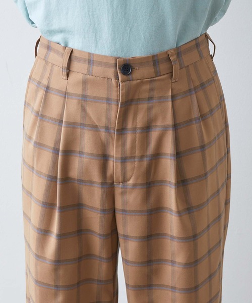 JUNRED（ジュンレッド）の「シャドーチェックＴＲワイドパンツ（その他パンツ・メンズ・ベージュ/ネイビー・S/M/L）」の8枚目の写真