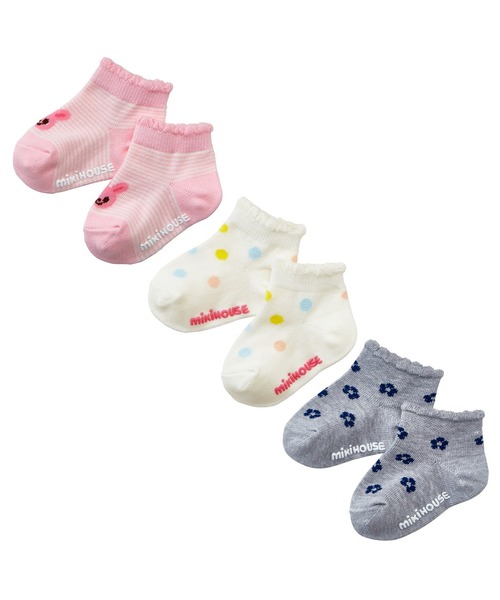 MIKI HOUSE(�~�L�n�E�X)�̃��[�J�b�g�\�b�N�X�p�b�N 3���Z�b�g(�\�b�N�X/�C��)