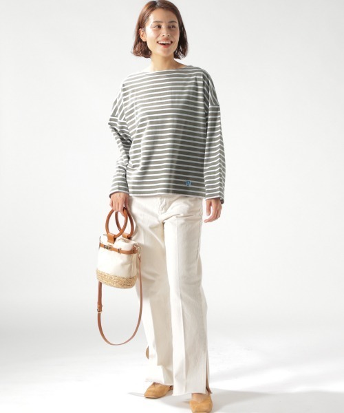 ORCIVAL（オーシバル）の「【ORCIVAL(オーシバル)】STRIPE BIGプルオーバー（Tシャツ/カットソー・レディース・ライトブルー/ブラック/ベージュ・FREE）」の7枚目の写真