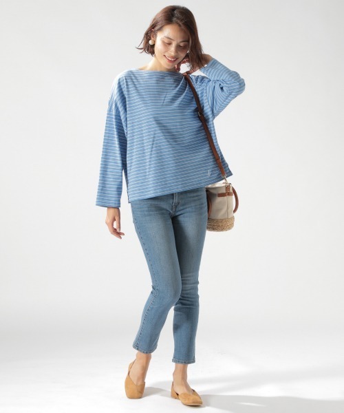 ORCIVAL（オーシバル）の「【ORCIVAL(オーシバル)】STRIPE BIGプルオーバー（Tシャツ/カットソー・レディース・ライトブルー/ブラック/ベージュ・FREE）」の10枚目の写真