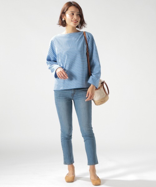 ORCIVAL（オーシバル）の「【ORCIVAL(オーシバル)】STRIPE BIGプルオーバー（Tシャツ/カットソー・レディース・ライトブルー/ブラック/ベージュ・FREE）」の11枚目の写真