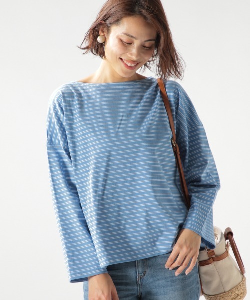 ORCIVAL（オーシバル）の「【ORCIVAL(オーシバル)】STRIPE BIGプルオーバー（Tシャツ/カットソー・レディース・ライトブルー/ブラック/ベージュ・FREE）」の12枚目の写真